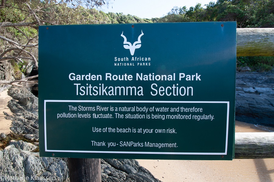 Informatiebord bij de Tsitsikamma Section van Garden Route National Park